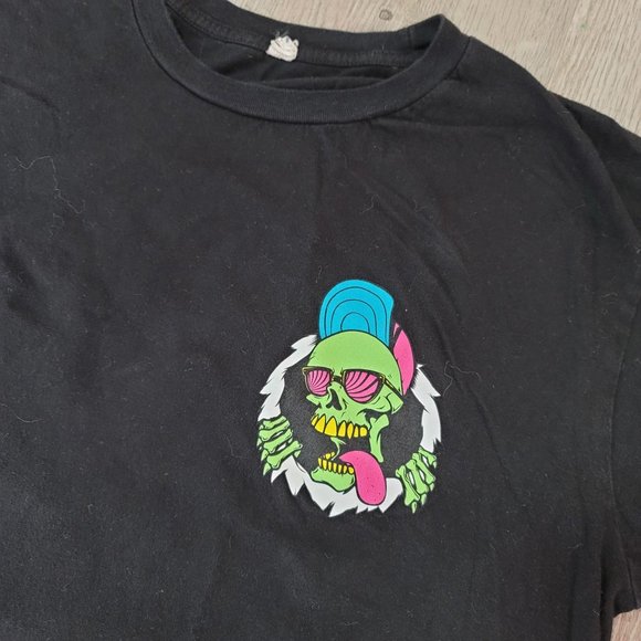 zuni neon skeleton tee shirt size large black, green, blue, psychedelic, - Picture 2 of 4